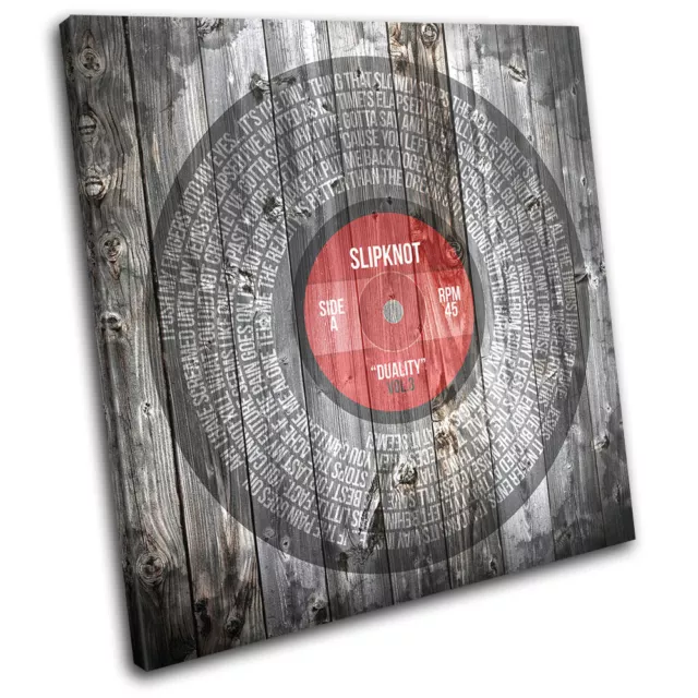 Slipknot Duality Song Lyrics Vinyl SINGLE CANVAS WALL ART Picture Print