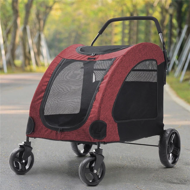 HEAVY DUTY DOG Stroller Double Door Pet Trolley Carrier Cart Jogger