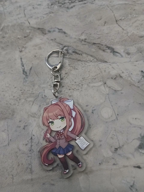 ANIME KEYCHAINSE DOKI Doki Literature Club Keychain Acrylic Monika £4. ...