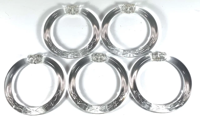 Vintage Antique Pressed Glass Drape Curtain Ring Tie Back Set Of 5
