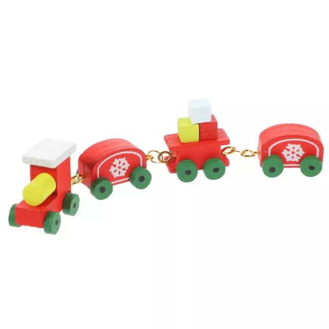 Juguetes de madera Montessori mini adornos navideños tren comida juego