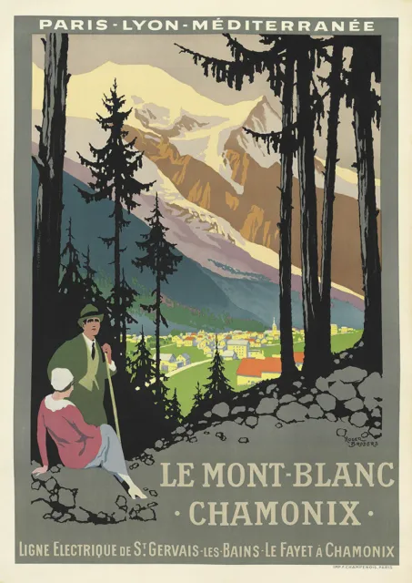 A3 A4 Size - Vintage Le Mont Blanc French Travel Art Old Poster