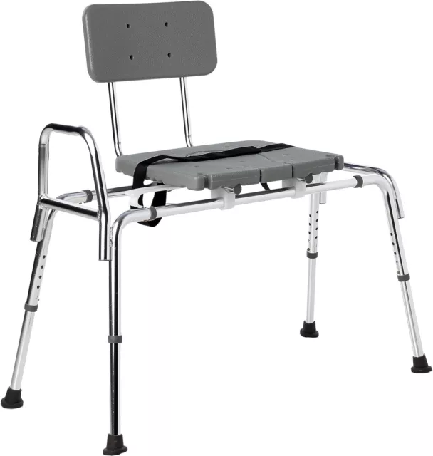 DMI Heavy Duty Tub Transfer Bench and Shower Chair with Cut-Out Seat