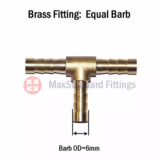 3 to19mm Brass Fitting Union/T/Y/Elbow Hose Barb Tube Connector Reducing Adapter