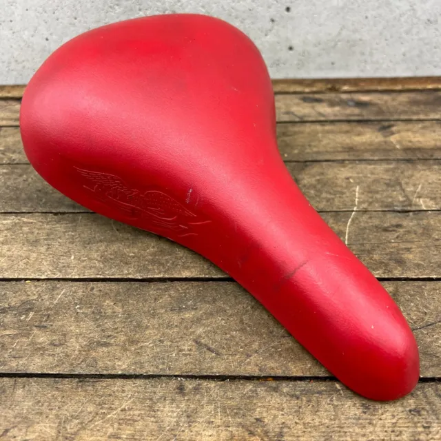 VIntage Troxel Eagle Seat Old School BMX 1982 Red Padded  Embossed USA 82 NOS