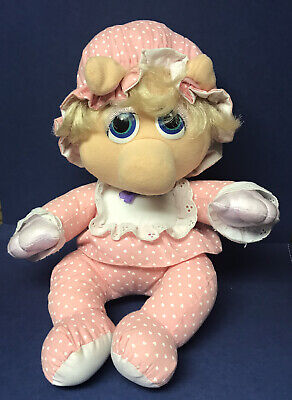 Vtg 1985 Hasbro Softies Muppet Babies Miss Piggy Plush Figure Doll 80’s