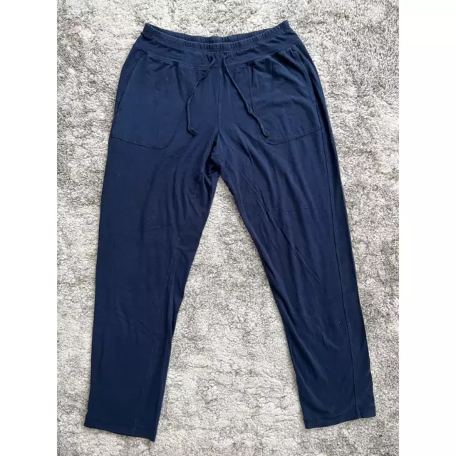 ATHLETIC WORKS WOMENS Sweatpants Navy Blue Mid Rise Pockets