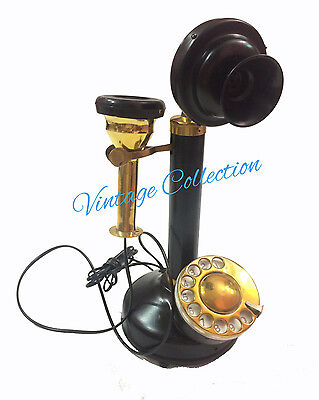 Vintage Antique Brass Retro Telephone Rotary Dial Collectible Home Decor Gift