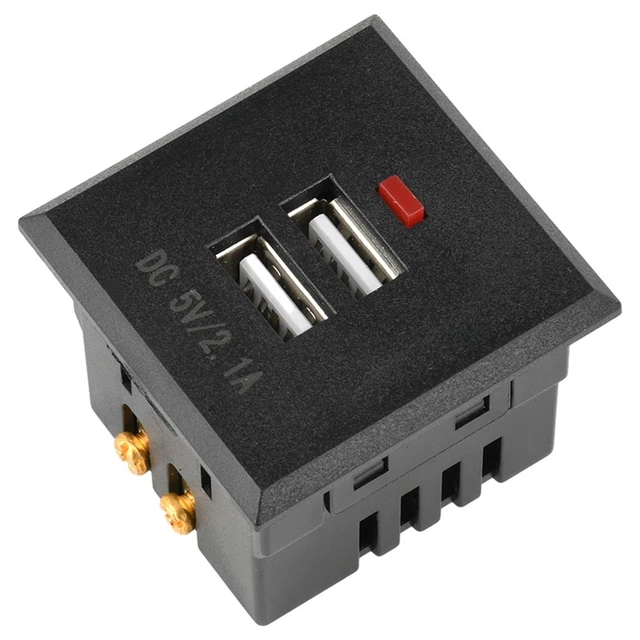 DESKTOP SOCKET MODULE 5V 2.1A Dual USB Socket Embedded with Led ...