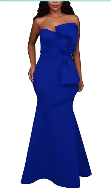 NWOT Women’s Strapless Gown With Bow Appliqué Sz XL Holiday Evening Gown