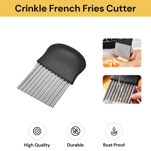 Potato Cutter Crinkle Cutter French Fries Cutter Chip Slicer Steel Kitchen Tool