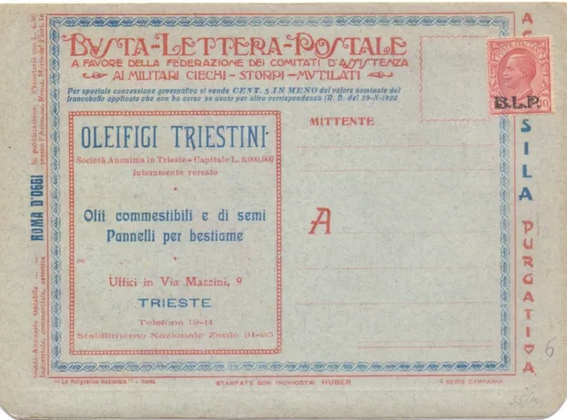 BUSTA - LETTERA -POSTALE con Leoni da 10c sovrastampato BLP