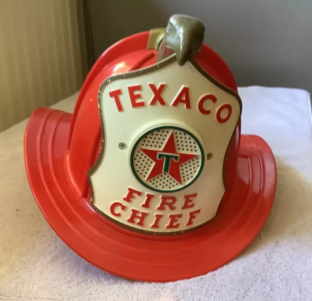 VINTAGE TEXACO FIRE CHIEF HAT W/ MICROPHONE & SPEAKER (makes Noise) GAS  OIL