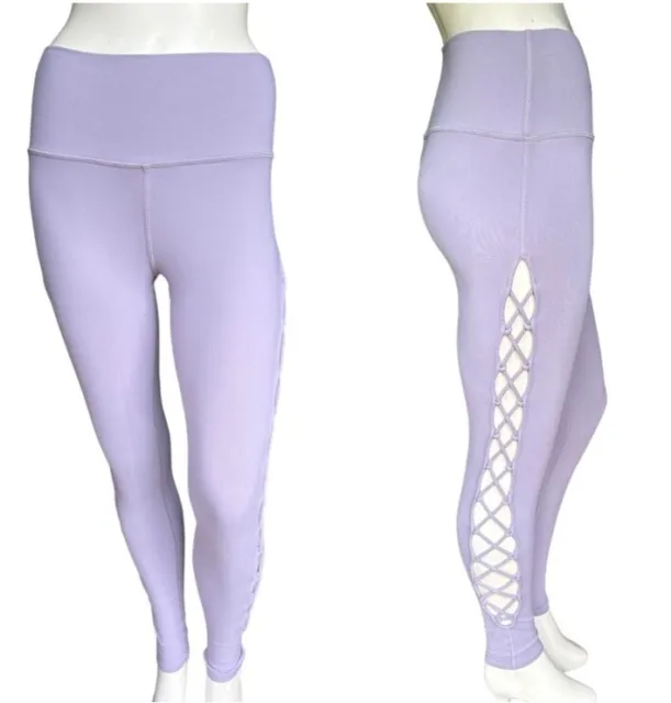 Alo Yoga High Rise "Interlace" Athletic Leggings with Side Lace Up Detail Small