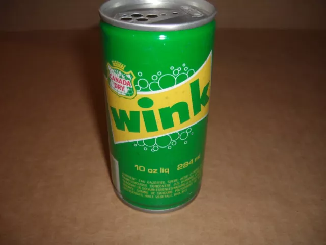 Canada Dry Wink 10 oz. Juice Tab. S/S Soda Can 1970's