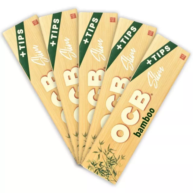 OCB bambù king size carta rotante sottile + suggerimenti - 5 pz