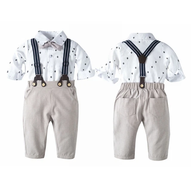 Baby Jungen Hemdbody Kurzarm Strampler mit Lange Hose Body Unterhemd Anzug Set