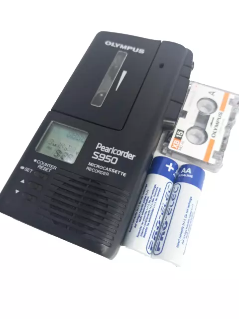 Olympus S950 MicroCassette Pearlcorder Voice Recorder Dictaphone Dictation Black