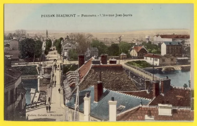 cpa 95 - PERSAN BEAUMONT sur OISE Panorama L'AVENUE JEAN JAURÈS bridges