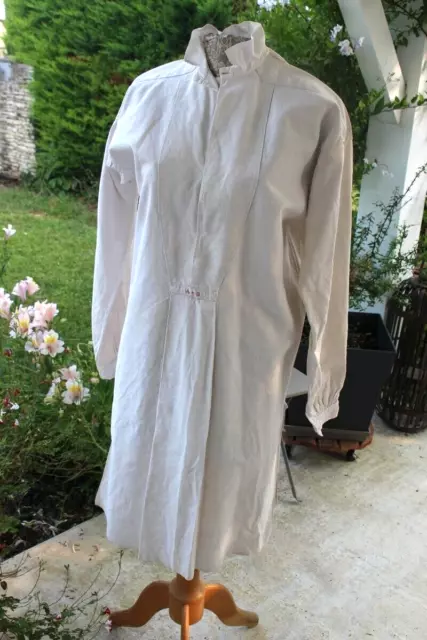 Ancienne chemise Biaude de campagne en lin écru / Linge ancien 1980623