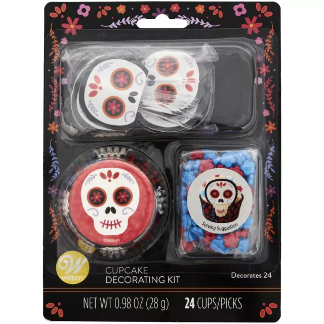 3 Pack Wilton Cupcake Decorating Kit -Day Of The Dead, Makes 24 W0700408