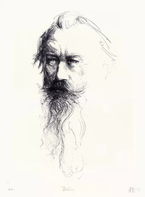Andreas Noßmann - "Johannes Brahms"  - Original Lithografie 2010