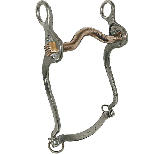 Vintage Sliester Bit Auberry USA Acier Inoxydable Mécanique Hackamore 40 22.9cm