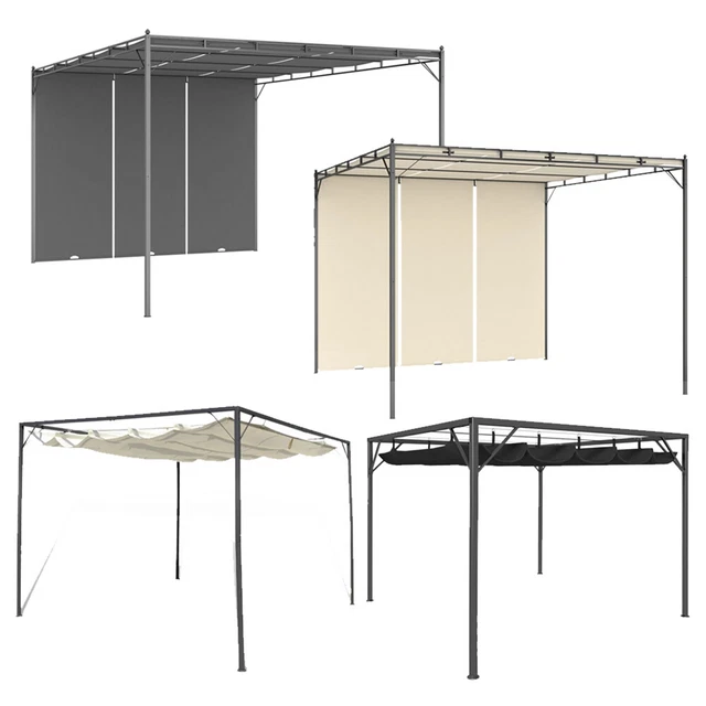Gartenpavillon mit ausziehbarem Dach 3x3m Pavillon Gartenzelt Sonnenschirm