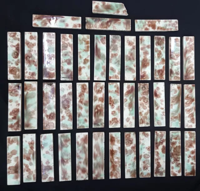 Lot of 40 Reclaimed Multi Colored 6" Ceramic Fireplace Tiles