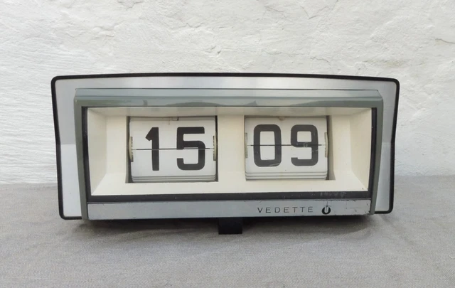 Horloge De Guichet Vintage à Pendule à Lamelle - Marque Flash - Occasion Fonctionnelle