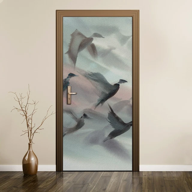 3D Tiger Tür Aufkleber 80x200cm - Selbstklebende Wandbilder PVC Tier Design