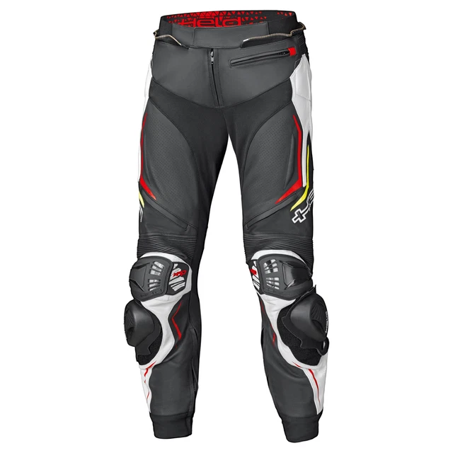 Held Grind II Tuta Nero/Bianco/Rosso Pantaloni Motociclista di Pelle Uomo