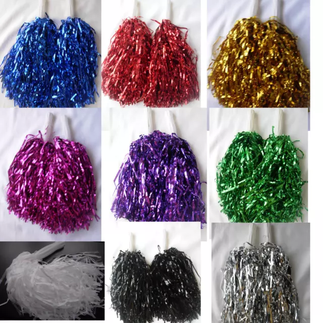 5 Pair  Cheerleader Pompoms Hen party Fancy Dress in Silver, Gold, Purple,Balck