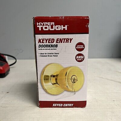 Doorknobs Keyed Entry 2 pack Keyed alike  Easy to Install Brass Finish Exterior