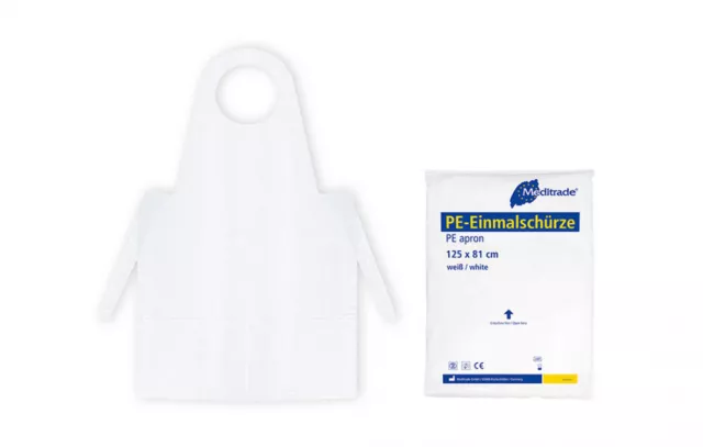 Meditrade PE-Einmalschürze aus LDPE weiß 50 Stk./Pack.