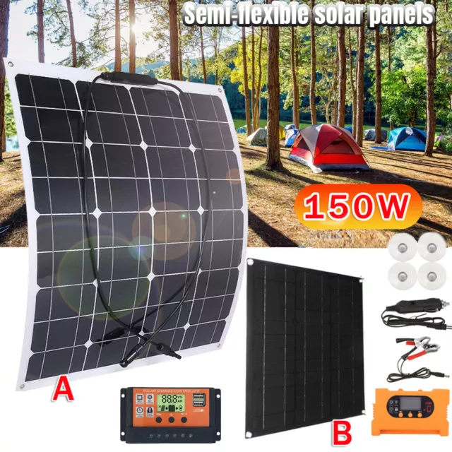 150 Watts Solar Panel Kit 100A 12V Battery Charger with Controller Caravan Boat