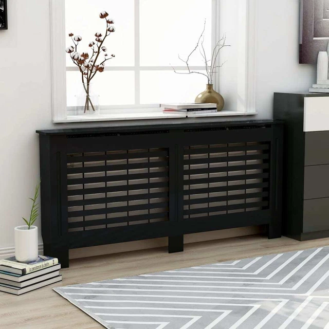 Vidaxl Copertura per Radiatore Nera 172x19x81 cm in MDF