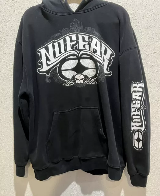 No Fear Pullover Hoodie Men’s XL Black Grunge 90s