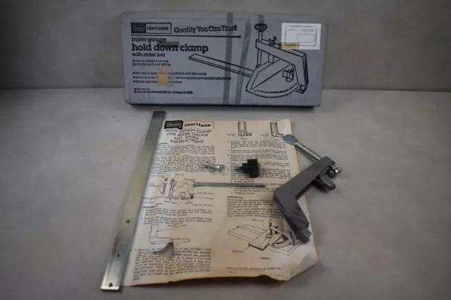 Vtg Sears Craftsman Miter Gauge Hold Down Clamp 92904 Complete