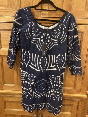 Anthropologie KAS New York Embroidered Navy/White Lace Dress M. NWT