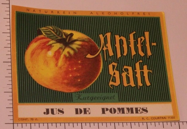 Vintage Jus De Pommes Antel Saft Label