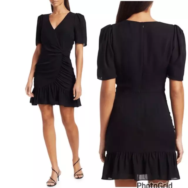 NEW PARKER Krislyn Ruffled Silk Mini A-Line Dress