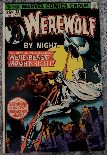 Marvel Comics Werewolf By Night 33 1975 2nd appearance Moon Knight - Fine+