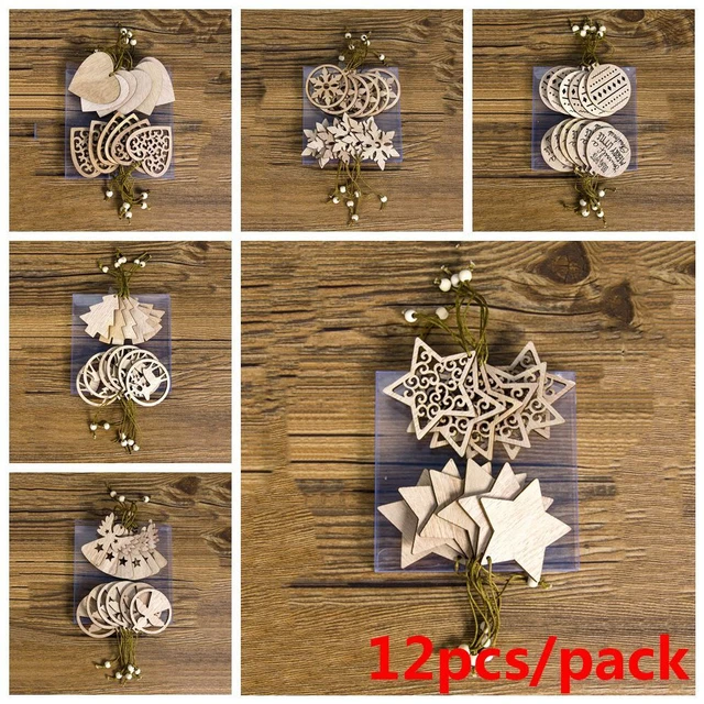 Schneeflocke /Stern /Engel Weihnachten hängen Verzierungen aus Holz