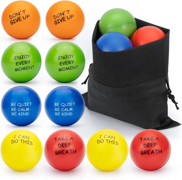 10 piezas bolas de estrés motivacional para adultos bolas de alivio del estrés para niños, gigantes