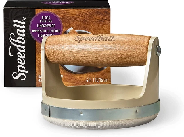 Speedball Block Printing Baren - Comfortable Wooden Handle, Made in the USA...