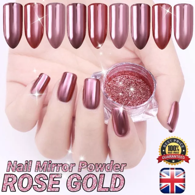 Red Mirror Nail Powder Chrome Nails Platinum Pigment Shining Manicure  Shimmer UK