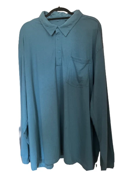 Polo a maniche lunghe 4XL da uomo verde chiaro, XXXXL nuova, spedizione gratuita
