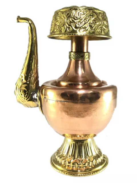 Bhumpa Water Tea Pot Tibetan Buddhist Ritual Nepal Collectible Brass Bhumba