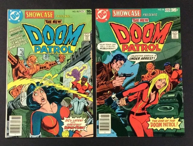 SHOWCASE #95 96 DOOM PATROL Comic Book LOT 1977 ROBOTMAN JIM APARO BRONZE AGE